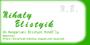 mihaly blistyik business card